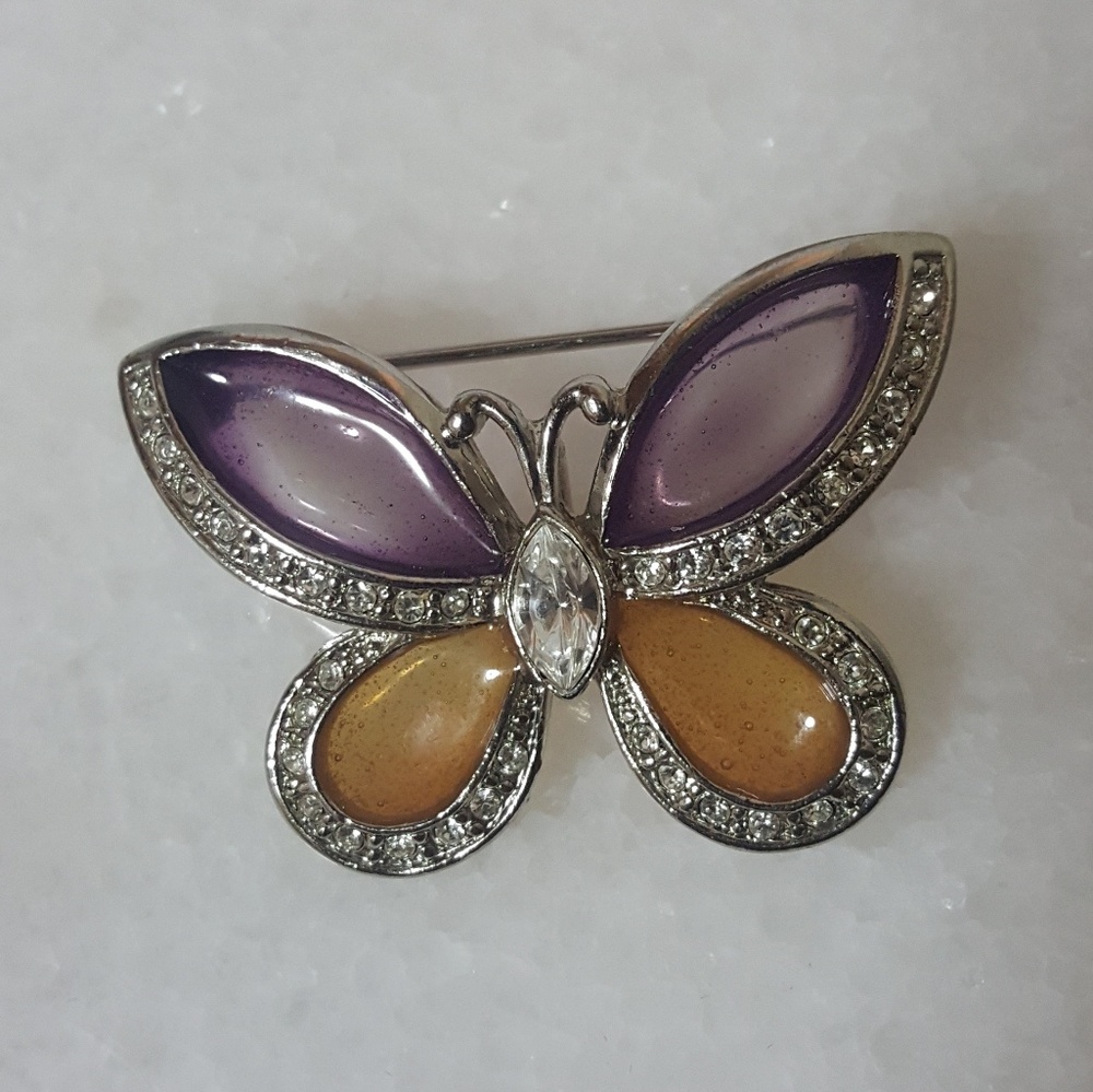 ✔️🦋🦋Purple & Orange Butterfly Brooch/Pendant🦋🦋